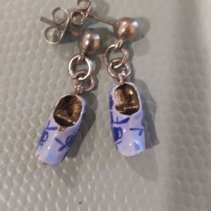 Vintage Dutch shoe stud dangle earings